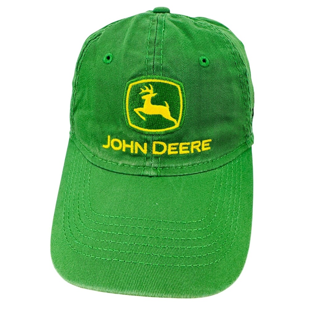 John Deere Hat‎ Baseball Cap Mens Green Embroidered Logo Combine Farm Tractor